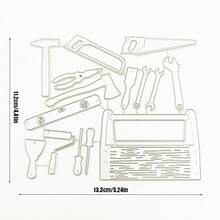 4 件工具形金属切割模具模板，压花模具模板，用于制作卡片、剪贴簿、相册工艺品、压花工具、DIY 材料 - 銀色 - 查看 2