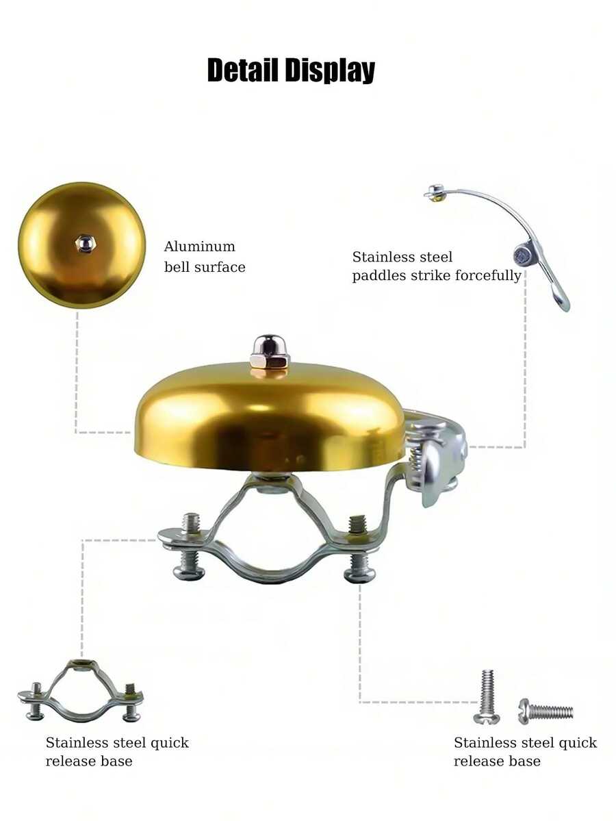 A Classic Vintage Aluminum Bicycle Bell With A Clear And Loud Sound