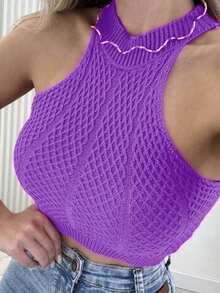 KNITTING REGULATED SEXY JEWELLERY FASHION WOMEN'S - Mauve Purple - View 2