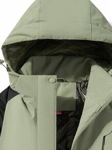 Damen Outdoor Fleece Jacke mit Polsterung, wind- und wasserdicht, warme Fleece Skijacke, Mountain Windbreaker mit Kapuze, Multitaschen