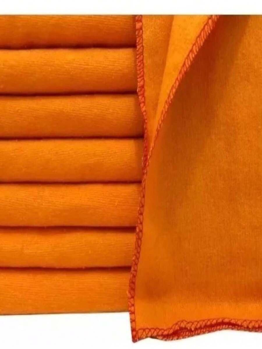 Flanela Laranja Tamanho 30x50 Para Limpeza Geral - 10 Unidades - Laranja - Visão 1