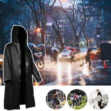 1 件成人可重复使用便携式带帽雨衣，女士雨衣可重复使用成人雨衣，女士便携式带帽雨衣，男士户外，办公室 - 彩色 - 查看 6