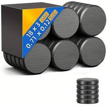 20 件 18x3 毫米磁铁，用于粘合背衬，小型陶瓷工艺品磁铁圆盘磁铁，微型扁平圆形铁氧体工业磁铁，用于工艺品、科学、爱好、项目 - 0.7 英寸， - 彩色 - 查看 11