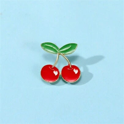LOVE Cherry Enamel Pin Custom Decorative Brooches Ornaments Lapel Bag Badges Jewelry Gifts Pin
