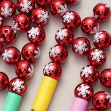 20 hạt trang trí Giáng sinh hình bông tuyết đỏ và trắng rực rỡ - 1,6cm được chế tác hoàn hảo để làm đồ trang sức DIY, quà tặng thủ công, đồ trang trí ngày lễ và các dự án thủ công lễ hội - lý tưởng để thêm một chút ma thuật mùa đông vào các sáng tạo của bạn - Trộn màu sắc - Xem 5