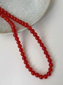 1 pieza Collar de cuentas de perlas de colores exagerados para mujeres, collar con gargantilla de cuentas redondas geométricas de moda, adecuado para uso diario de las mujeres, regalos de festivales, decoraciones de fiestas, conjunto de joyas encantador