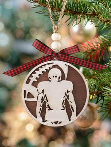 1 cái, Đồ trang trí cầu thủ bóng đá, Đồ trang trí bằng gỗ bóng đá, Quà tặng cho cầu thủ bóng đá, Đồ trang trí mặt dây chuyền 3D 2 lớp, Đồ trang trí treo, Có dây buộc nơ, Trang trí nhà Trang trí Giáng sinh Trang trí phòng Giáng sinh - Nhiều màu - Xem 1