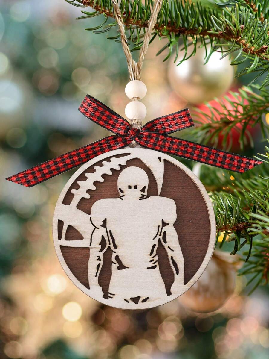 1 cái, Đồ trang trí cầu thủ bóng đá, Đồ trang trí bằng gỗ bóng đá, Quà tặng cho cầu thủ bóng đá, Đồ trang trí mặt dây chuyền 3D 2 lớp, Đồ trang trí treo, Có dây buộc nơ, Trang trí nhà Trang trí Giáng sinh Trang trí phòng Giáng sinh - Nhiều màu - Xem 1