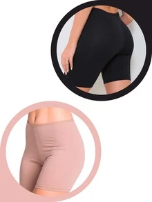 Kit With 2 Smooth Second Skin Shorts With High Compression And Comfort - 彩色 - 查看 3