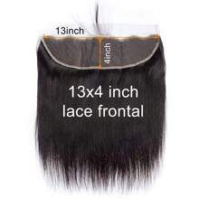 Frontal Closure 13x4 Lace Frontal Closure Straight Transparent Lace Frontal Hair Human Hair Ear To Ear Free Part 150% Density - SNatural - View 5