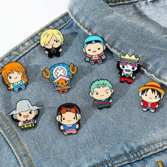  ONE PIECE 1/4/5/9 Pcs Hot Blooded Anime Monkey D. Luffy Brooch Simple Sanji Enamel Pin Metal Badge Jewelry Clothing Backpack Accessories Festive Gift Office Accessories Shirts Jacket Halloween Clothes Pin Funny Cute Teacher Gifts00 Costume Accessories Bag Charms Christmas