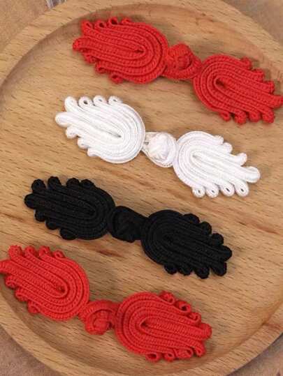 5 对手工制作中式旗袍纽扣，白色绳编缝纫纽扣，复古装饰配件，适用于 DIY 服装工艺品