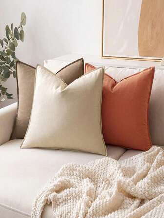 1 件装饰性抱枕套，方形，适合卧室和客厅