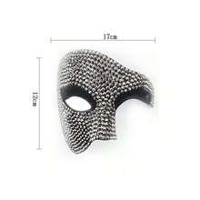 1 chiếc mặt nạ nửa mặt trang trí bằng đá Rhinestone mới, mặt nạ trang điểm hóa trang thời trang, vật dụng dự tiệc cao cấp - Nhiều màu - Xem 5