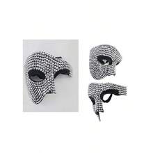 1 chiếc mặt nạ nửa mặt trang trí bằng đá Rhinestone mới, mặt nạ trang điểm hóa trang thời trang, vật dụng dự tiệc cao cấp - Nhiều màu - Xem 9
