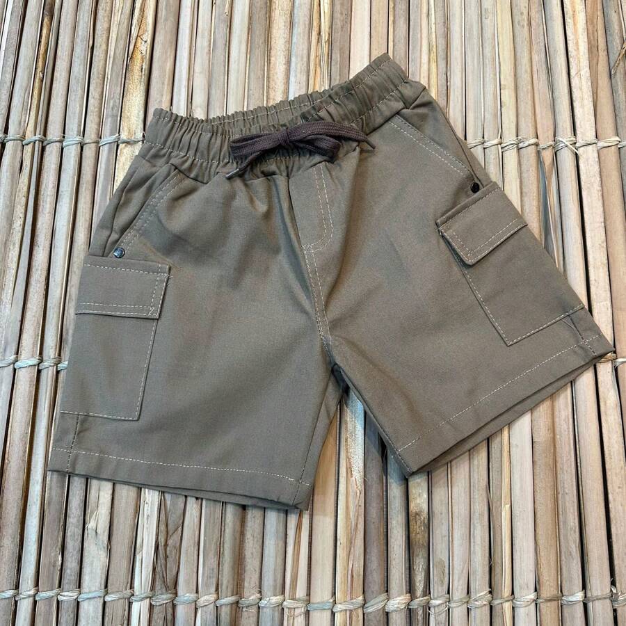 BOYS' TWILL CARGO BERMUDA SHORTS EXCLUSIVE LAUNCH - Màu Khaki - Xem 1