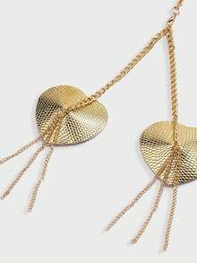 性感乳头贴乳贴链带金属链颈链身体链项链派对身体首饰配饰 - 彩色 - 查看 3