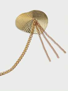 性感乳头贴乳贴链带金属链颈链身体链项链派对身体首饰配饰 - 彩色 - 查看 4