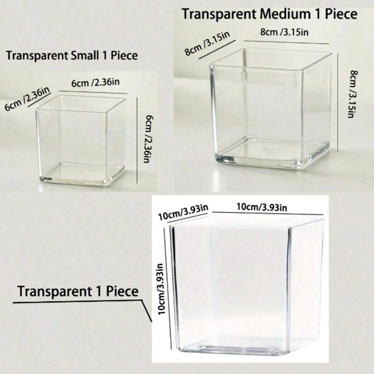 1/6/8/10 Pieces Elegant Square Acrylic Vase Sturdy Clear Acrylic Vase