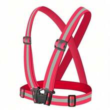 1 件装反光背心，夜跑背心，高能见度，适合骑自行车和散步等夜间运动，可调节至不同高度 - 彩色 - 查看 5