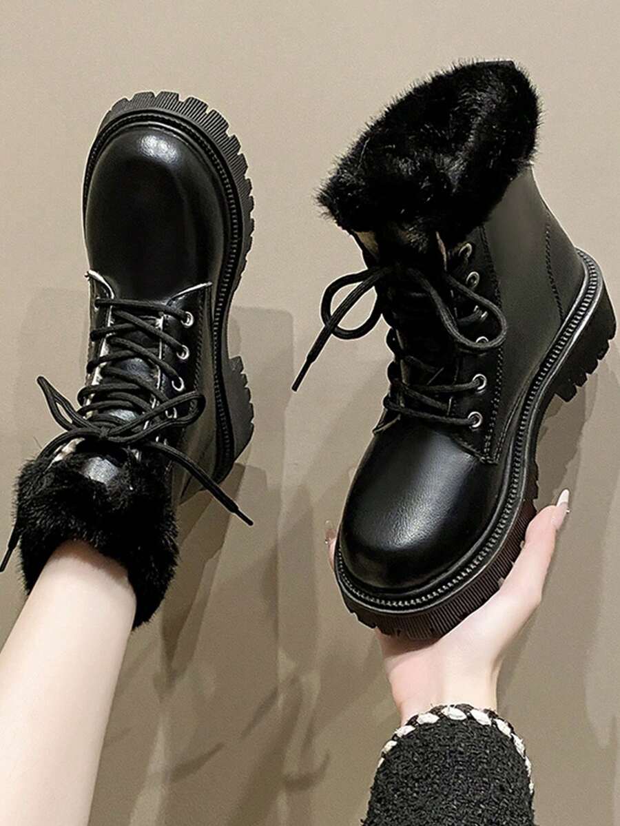 Women AntiSlip Fluffy Lined MidCalf Boots SHEIN