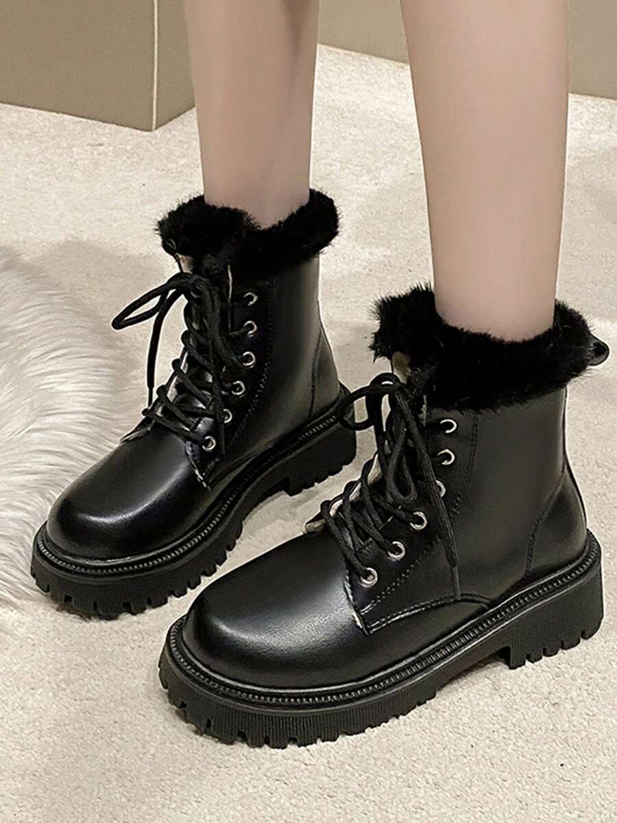 Women AntiSlip Fluffy Lined MidCalf Boots SHEIN