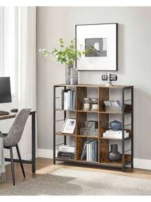 VASAGLE Bookcase, Bookshelf, Ladder Shelf 3-Tier, Display Storage Rack Shelf, For Office, Living Room, Bedroom - Brown - View 3