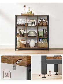 VASAGLE Bookcase, Bookshelf, Ladder Shelf 3-Tier, Display Storage Rack Shelf, For Office, Living Room, Bedroom - Brown - View 5
