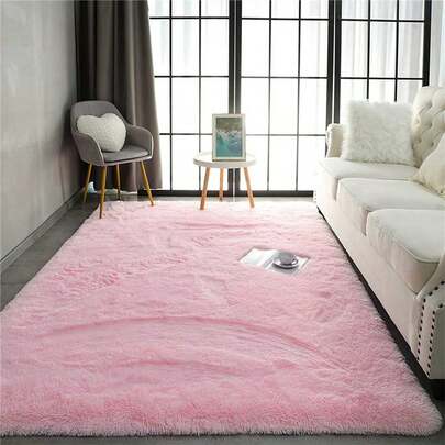 Soft Modern Large Shaggy Area Rug, Suitable For Bedroom, Living Room, Dorm, Home Decor, Plush Fluffy Polyester Fiber Pile, Foam Filled, Lightweight & Comfortable, Pink Tone, Suitable For Girls, Can Be Used As Decorative Carpet