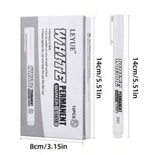 6 支/12 支白色永久性记号笔，细笔尖，可用于在织物、木材、塑料和皮革上进行油性艺术绘画，不渗色涂鸦记号笔，防水、不褪色、文字清晰 - 彩色 - 查看 2