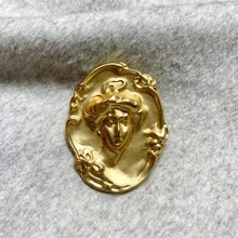1 件复古金属质感优质胸针、西装翻领别针装饰 - 彩色 - 查看 4