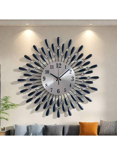 1pc 14.96 Inch Moderne Metal Wand Klok Living Room, Kitchen, Dining Bedroom, Office Non Ticking Easy To Read Silently,Home ,Room Birthday Graduation Bedroom Dormitory Back School