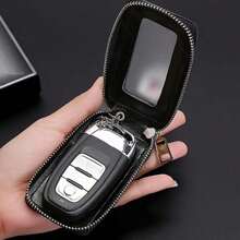 حافظة مفتاح سيارة جلدية عالية الجودة ١ قطعة - حامل أنيق لمفتاح التحكم عن بعد مقاوم للماء وخدوش - متوفرة بأربعة ألوان: أحمر داكن ، أسود ، أزرق ، بني - سلاسل مفاتيح ، حامل بطاقات ، مفتاح للسيارة ، محفظة صغيرة - متعدد الألوان - مشاهدة 13