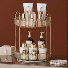 Rotating Makeup Organizer, High-Capacity Bathroom Organizer Countertop Skincare Perfume Cosmetics Organizer,Room,Home,Bedroom,Bathroom,House,Pink Room,Living Room Decor,Travel Stuff,Gift Bag,Gifts For Mom,Dad,Men,Friends,Teacher,Birthday,Wedding,Desk,Shelves,Accessories,Gift Boxes,Funny Gift,Storage