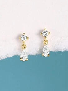 1 Đôi bông tai cá nhân hóa phong cách cổ điển sang trọng tối giản cho việc đi lại - Vàng - Xem 5