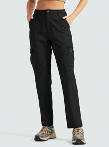 ZUTY Damen Wanderhosen mit Cargo-Taschen, schnelltrocknend für Reisen, Camping, Arbeit mit Reißverschlusstaschen