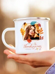 1pc, Personalized 11oz Enamel Coffee Mug, Thank You Custom Ceramic Mug, Summer And Winter Wine Set, Birthday Gift, Holiday Gift, Thanksgiving Gift, Christmas Gift - Multicolor - View 9