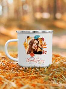 1pc, Personalized 11oz Enamel Coffee Mug, Thank You Custom Ceramic Mug, Summer And Winter Wine Set, Birthday Gift, Holiday Gift, Thanksgiving Gift, Christmas Gift - Multicolor - View 7