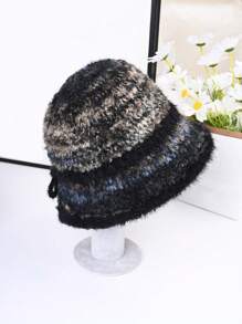 1pc Women's Fashionable Warm Bucket Hat, Fleece Hat, Suitable For Autumn/Winter Outings, Dates And Other Occasions