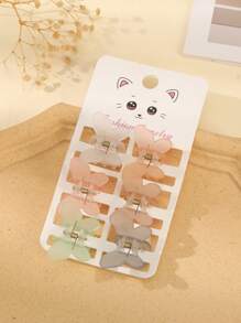 6 piezas Mini lindos ganchos para cabello con diseño de mariposa - Multicolor - Ver 1