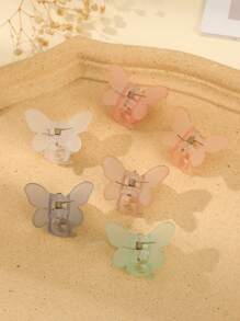 6 piezas Mini lindos ganchos para cabello con diseño de mariposa - Multicolor - Ver 2
