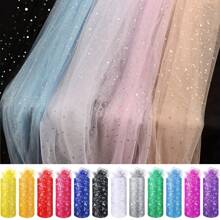 10 yards de rouleau de tulle à sequins pailletés - tissu de tulle en filet doux, pour la décoration de mariage et de fête, couture artisanale, accessoires de tutu, toile de fond de mariage, décoration de scène