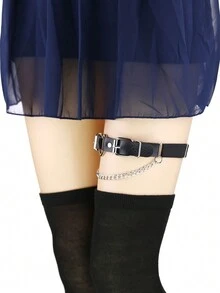 1 chiếc trang sức dây chuyền chân hình trái tim bạc phong cách Punk - Bạc - Xem 2