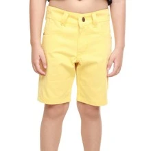 Boys' Bermuda Shorts In Twill, Assorted Colors - 黃色 - 查看 3
