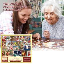 Christmas Decoration Christmas Advent Calendar Puzzle, 24 Grid Creative Christmas Countdown Calendar Puzzle, Suitable As Christmas Gift For Family And Friends - Multicolor - View 2