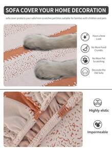1 件弹性 4 季沙发套，防水防滑加厚沙发座垫套，可洗防尘沙发套，适合 L 形和 1/2/3/4 座沙发 - 橘色 - 查看 10