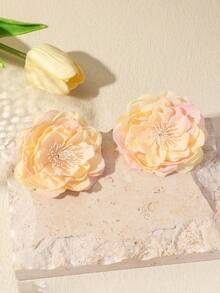 1 对超大 3D 鲜艳玫瑰花耳钉，欧美复古夸张时尚街头耳环，送给女性的可爱礼物，6 种颜色可选 - 立體薔薇花耳釘 - 查看 14