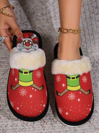 Christmas New Snowman Slippers, Warm Non-Slip, Lovers Must, Cute Cartoon Light Up The Holiday Atmosphere