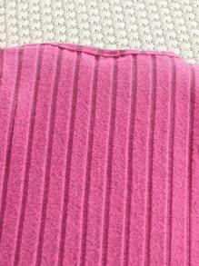 女童优雅时尚毛绒拼接袖口设计罗纹面料修身长袖连衣裙，适合户外聚会，秋冬季，可机洗 - 玫紅色 - 查看 7