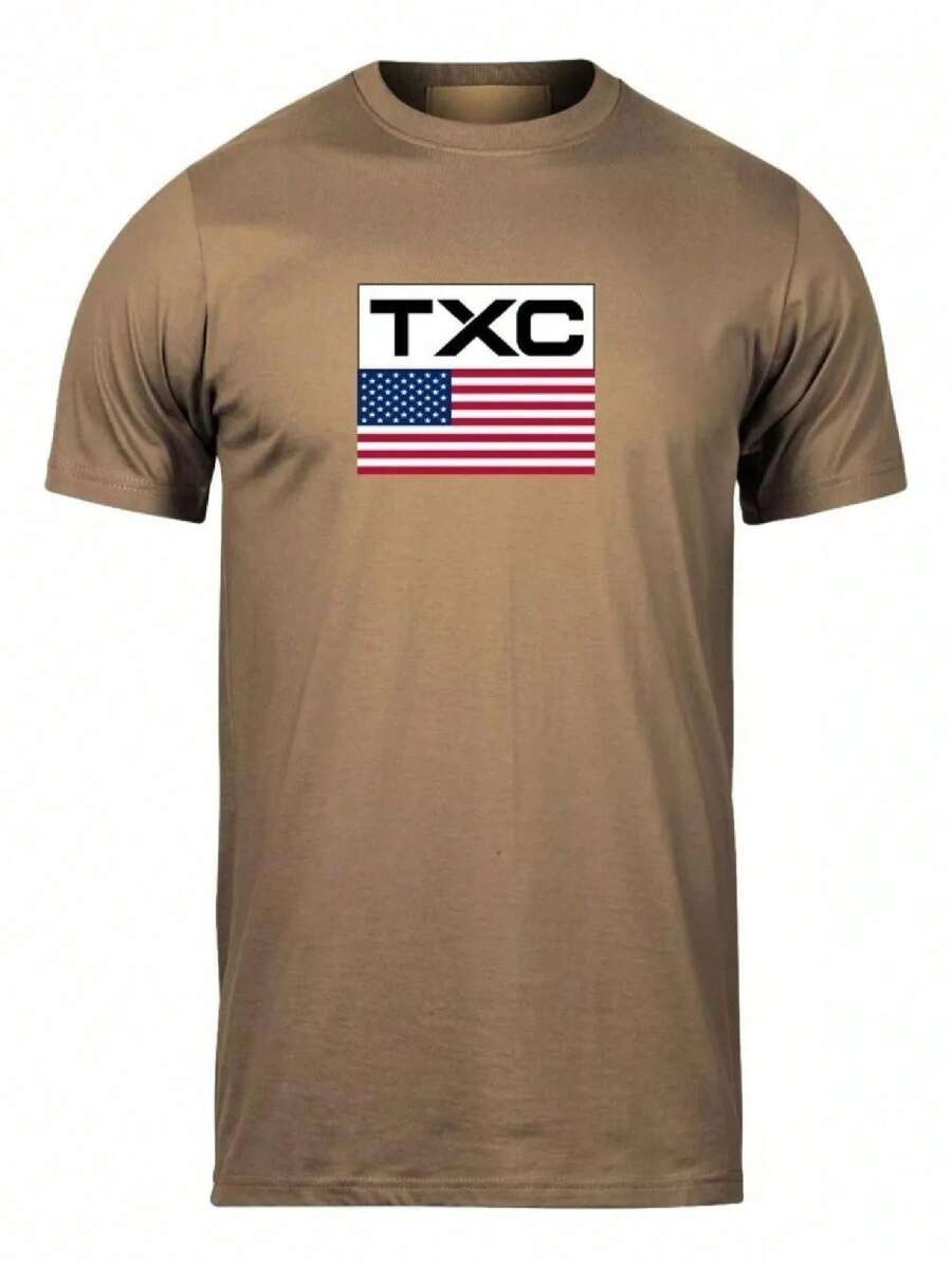 Men's USA Country T-Shirt 100% Cotton Oversized T-Shirt - Màu be - Xem 1